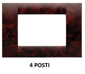 GEWISS - GEWGW22274 PLACCA VIRNA - IN TECNOPOLIMERO - 4 POSTI - RADICA INGLESE - SYSTEM