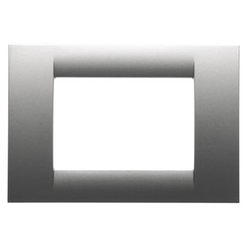 GEWISS - GEWGW22283 PLACCA VIRNA - IN TECNOPOLIMERO FINITURA LUCIDA - 3 POSTI - TITANIO METALLIZZATO - SYSTEM