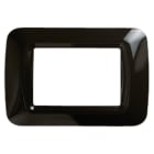 GEWISS - GEWGW22513 PLACCA TOP SYSTEM - IN TECNOPOLIMERO FINITURA LUCIDA - 3 POSTI - NERO TONER - SYSTEM