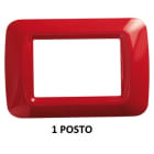 GEWISS - GEWGW22521 PLACCA TOP SYSTEM - IN TECNOPOLIMERO FINITURA LUCIDA - 1 POSTO - ROSSO GERANIO - SYSTEM