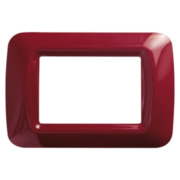 GEWISS - GEWGW22533 PLACCA TOP SYSTEM - IN TECNOPOLIMERO FINITURA LUCIDA - 3 POSTI - AMARANTO CLASSICO - SYSTEM