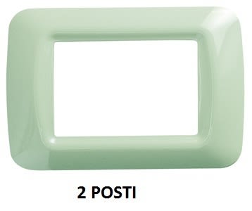 GEWISS - GEWGW22542 PLACCA TOP SYSTEM - IN TECNOPOLIMERO FINITURA LUCIDA - 2 POSTI - VERDE VENEZIA - SYSTEM