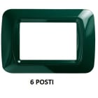 GEWISS - GEWGW22556 PLACCA TOP SYSTEM - IN TECNOPOLIMERO FINITURA LUCIDA - 6 POSTI - VERDE RACING - SYSTEM