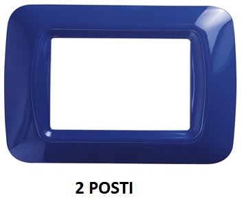 GEWISS - GEWGW22572 PLACCA TOP SYSTEM - IN TECNOPOLIMERO FINITURA LUCIDA - 2 POSTI - BLU JAZZ - SYSTEM