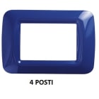 GEWISS - GEWGW22574 PLACCA TOP SYSTEM - IN TECNOPOLIMERO FINITURA LUCIDA - 4 POSTI - BLU JAZZ - SYSTEM