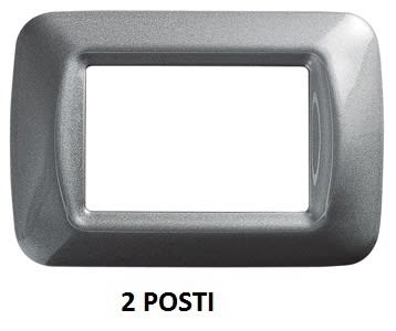 GEWISS - GEWGW22602 PLACCA TOP SYSTEM - IN TECNOPOLIMERO FINITURA LUCIDA - 2 POSTI - TITANIO METALLIZZATO - SYSTEM