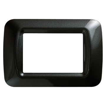 GEWISS - GEWGW22613 PLACCA TOP SYSTEM - IN TECNOPOLIMERO FINITURA LUCIDA - 3 POSTI - ARDESIA METALLIZZATO - SYSTEM