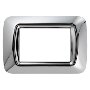 GEWISS - GEWGW22653 PLACCA TOP SYSTEM - IN TECNOPOLIMERO FINITURA LUCIDA - 3 POSTI - CROMO SOFT - SYSTEM
