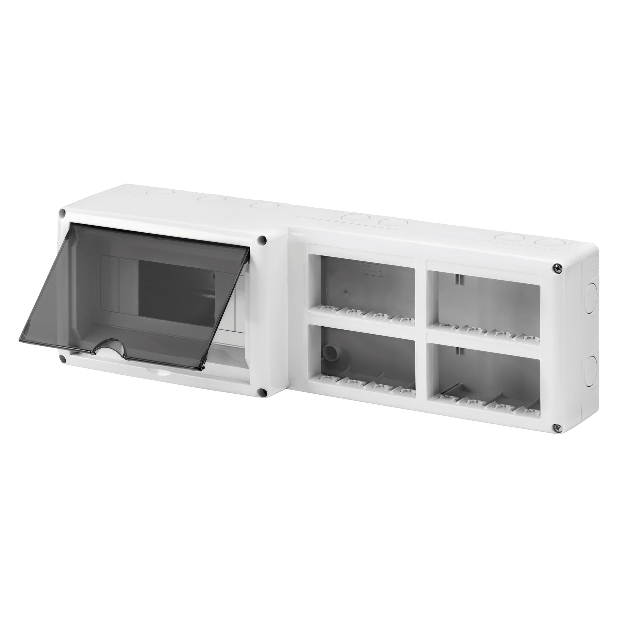GEWISS - GEWGW27073 CONTENITORE PROTETTO PER INSTALLAZIONE COMBINATA DIN E SYSTEM - 8 MODULI DIN - 16 MODULI SYSTEM - MODULO 4X4 - IP40 - GRIGIO RAL 7035
