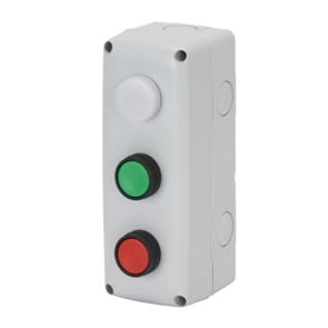 GEWISS - GEWGW27204 CONTENITORE COMPLETO DI OPERATORE - 3 POSTI - 1NA 1NC- PULSANTE MARCIA- ARRESTO-SEGNALAZIONE - IP66