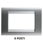 GEWISS - GEWGW32016 PLACCA PLAYBUS - IN TECNOPOLIMERO VERNICIATO - SMALTATURA VETRIFICATA ANTIGRAFFIO - 6 POSTI - TITANIO - PLAYBUS