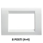 GEWISS - GEWGW32027 PLACCA PLAYBUS - IN TECNOPOLIMERO - FINITURA LUCIDA - 8 POSTI (4+4 SOVRAPPOSTI) - BIANCO NUVOLA - PLAYBUS