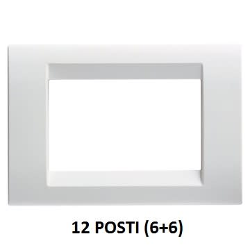 GEWISS - GEWGW32028 PLACCA PLAYBUS - IN TECNOPOLIMERO - FINITURA LUCIDA - 12 POSTI (6+6 SOVRAPPOSTI) - BIANCO NUVOLA - PLAYBUS