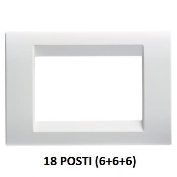 GEWISS - GEWGW32029 PLACCA PLAYBUS - IN TECNOPOLIMERO - FINITURA LUCIDA - 18 POSTI (6+6+6 SOVRAPPOSTI) - BIANCO NUVOLA - PLAYBUS