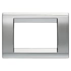 GEWISS - GEWGW32073 PLACCA PLAYBUS - IN TECNOPOLIMERO METALLIZZATO - FINITURA LUCIDA - 3 POSTI - CROMO SOFT - PLAYBUS