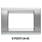 GEWISS - GEWGW32077 PLACCA PLAYBUS - IN TECNOPOLIMERO METALLIZZATO - FINITURA LUCIDA - 8 POSTI (4+4 SOVRAPPOSTI) - CROMO SOFT - PLAYBUS