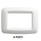 GEWISS - GEWGW32246 PLACCA PLAYBUS YOUNG - IN TECNOPOLIMERO - FINITURA SATINATA - 6 POSTI - BIANCO NUVOLA - PLAYBUS