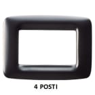 GEWISS - GEWGW32304 PLACCA PLAYBUS YOUNG - IN TECNOPOLIMERO - FINITURA SATINATA - 4 POSTI - NERO TONER - PLAYBUS