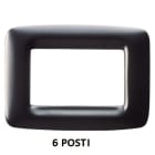 GEWISS - GEWGW32306 PLACCA PLAYBUS YOUNG - IN TECNOPOLIMERO - FINITURA SATINATA - 6 POSTI - NERO TONER - PLAYBUS