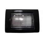 GEWISS - GEWGW32462 PLACCA STAGNA AUTOPORTANTE - PER SCATOLE RETTANGOLARI DA INCASSO - IP55 - 3 POSTI - NERO TONER - PLAYBUS