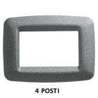 GEWISS - GEWGW32704 PLACCA PLAYBUS YOUNG - IN TECNOPOLIMERO VERNICIATO - FINITURA SATINATA - 4 POSTI - TITANIO - PLAYBUS