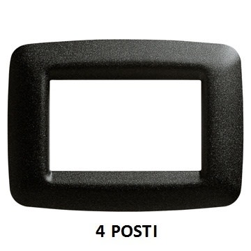 GEWISS - GEWGW32714 PLACCA PLAYBUS YOUNG - IN TECNOPOLIMERO VERNICIATO - FINITURA SATINATA - 4 POSTI - ARDESIA - PLAYBUS