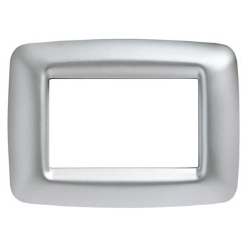 GEWISS - GEWGW32753 PLACCA PLAYBUS YOUNG - IN TECNOPOLIMERO METALLIZZATO - FINITURA SATINATA - 3 POSTI - CROMO SOFT - PLAYBUS