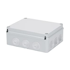 GEWISS - GEWGW44008 CASSETTA DI DERIVAZIONE CON COPERCHIO BASSO A VITE - IP55 - DIMENSIONI INTERNE 240X190X90 - PARETI CON PASSACAVI - GRIGIO RAL 7035