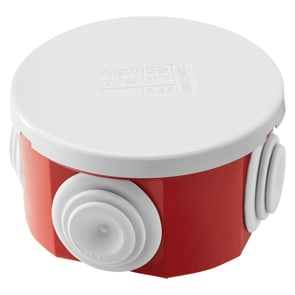 GEWISS - GEWGW44051R CASSETTA DI DERIVAZIONE CON COPERCHIO BASSO A PRESSIONE - IP44 - DIMENSIONI INTERNE Ø 65X35 - PARETI CON PASSACAVI - GWT960ºC - GRIGIO - FONDO ROSSO