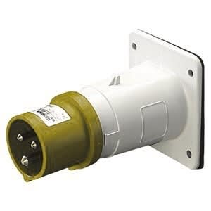 GEWISS - GEWGW60213 SPINA FISSA DA INCASSO DIRITTA - IP44 - 3P+T 32A 100-130V 50/60HZ - GIALLO - 4H - CABLAGGIO A VITE