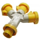 GEWISS - GEWGW64022 MOLTIPLICATORE MOBILE 3 USCITE IP67-SPINA 16A-3 PRESE 2P+T 110V 50/60HZ-GIALLO-4H