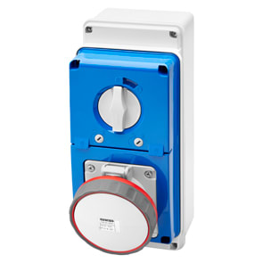 GEWISS - GEWGW67255N PRESA FISSA INTERBLOCCATA VERTICALE - CON FONDO - CON BASE PORTAFUSIBILI - 3P+N+T 63A 480-500V - 50/60HZ 7H - IP67