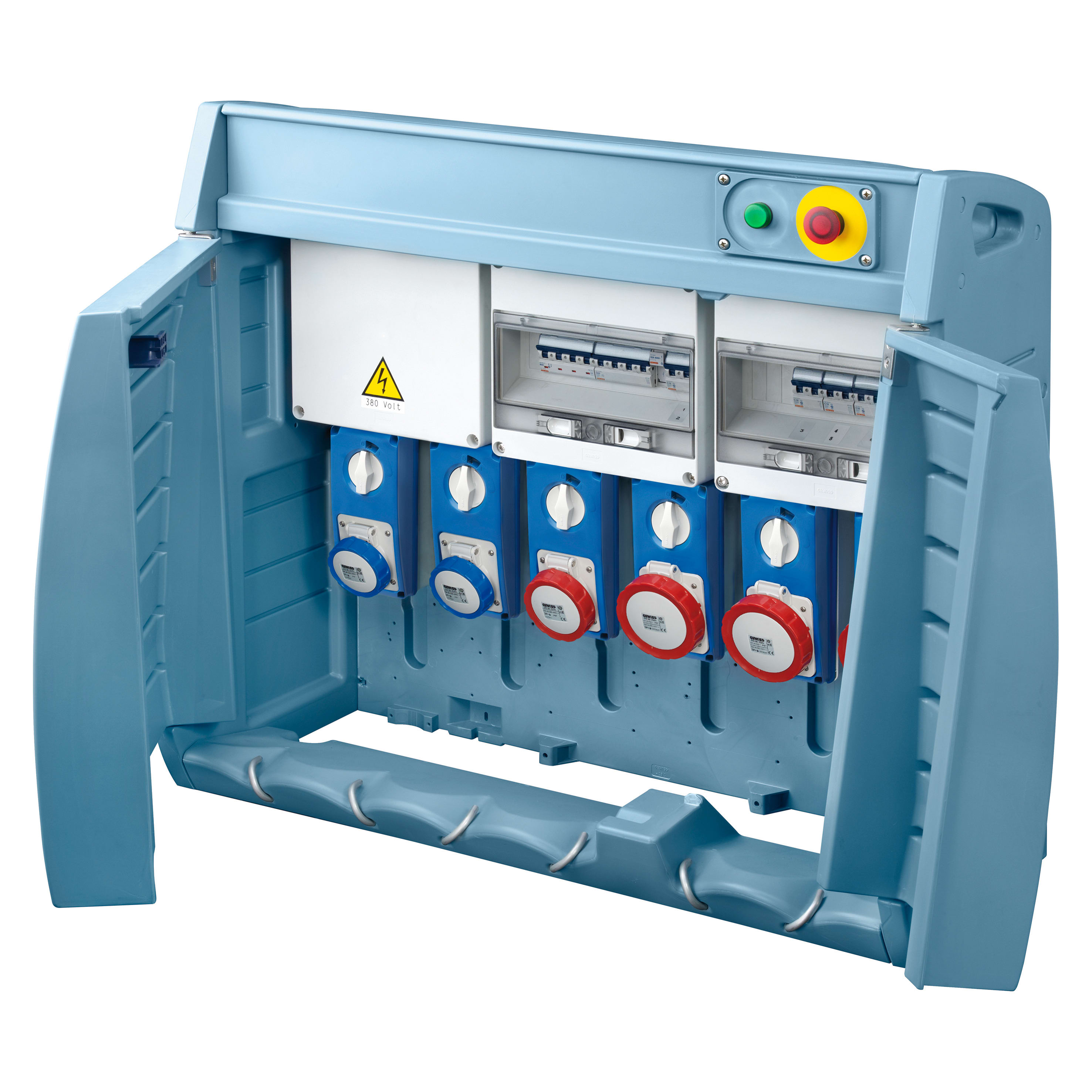 GEWISS - GEWGW68582 Q-BOX 6 - CON MORSETTIERA - CABLATO - 2 2P+T 16A + 3 3P+T 16A + 1 3P+T 32A - IP55