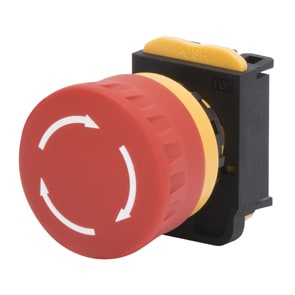 GEWISS - GEWGW74361 PULSANTE D'EMERGENZA A FUNGO - FORMA TONDA - DIAMETRO 40MM - CON RITENUTA - NON LUMINOSO