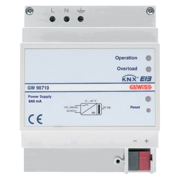 GEWISS - GEWGW90710 ALIMENTATORE ELETTRONICO AUTOPROTETTO 220-240V - 50/60Hz - 640mA - IP20 - 4 MODULI DIN