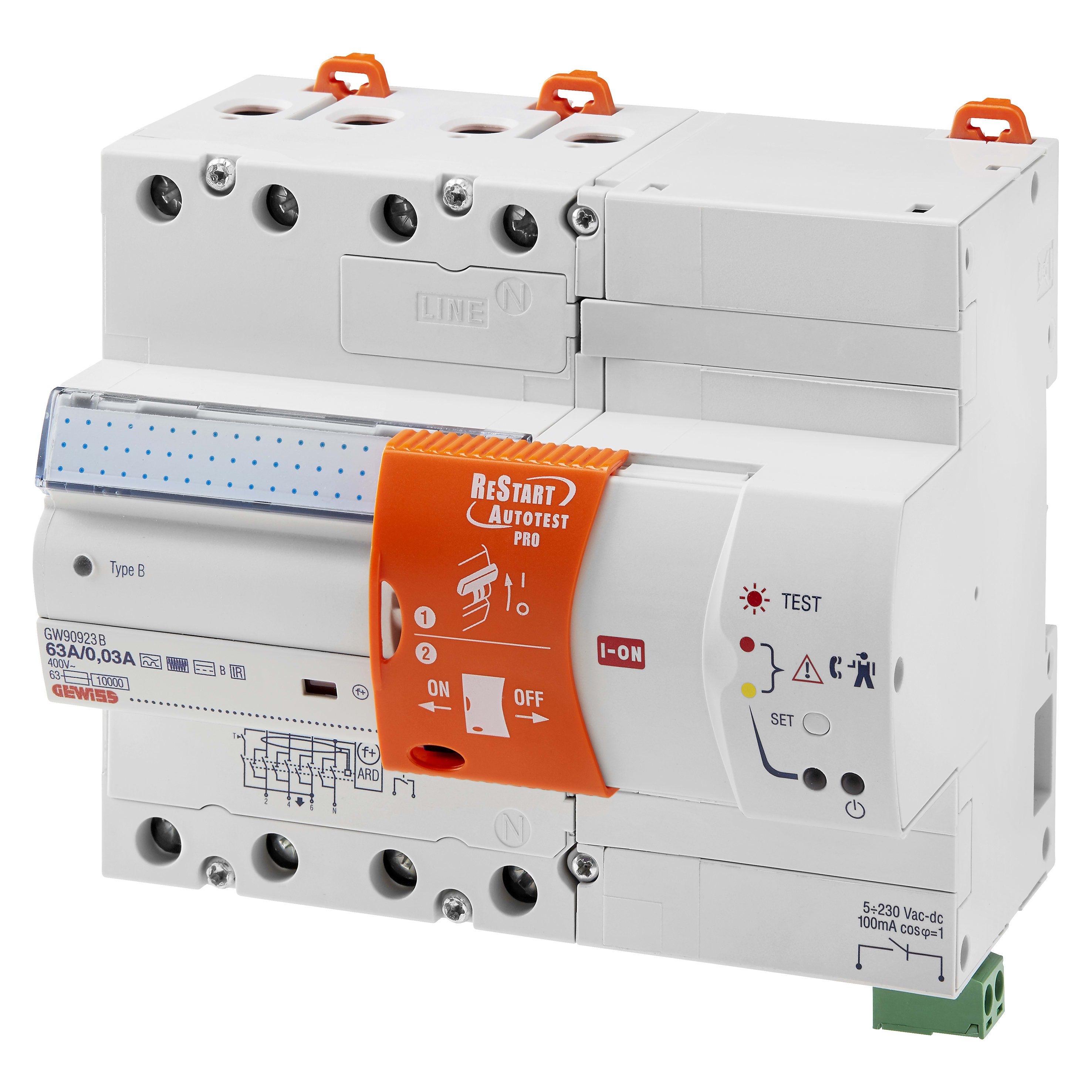 GEWISS - GEWGW90927B RESTART AUTOTEST PRO 4P 25A 0,3 B 7M