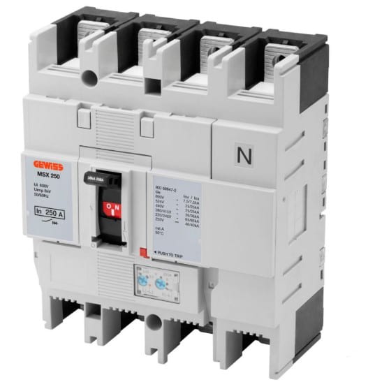 GEWISS GEWGWD9168 MSX 250 4P 250A 65KA TRMR TERM.FC