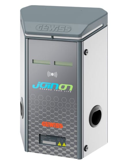 GEWISS - GEWGWJ2103W WALL BOX I-ON - STAZIONE DI RICARICA DA PARETE - CLOUD OCCP 1.6 - KIT ETHERNET + MODEM 4G - 22 + 22 kW - IP55
