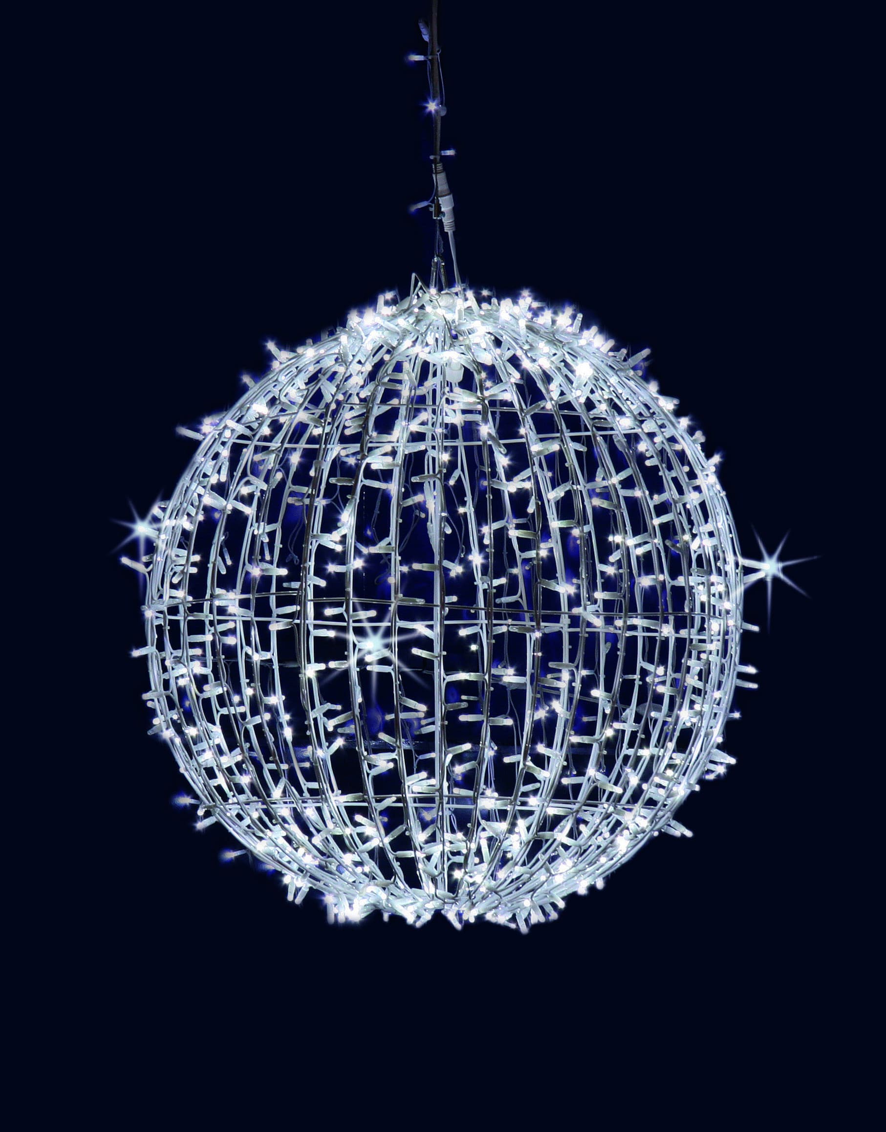 GIOCOPLAST NATALE SP GCP14419047 MEZZA SFERA LUCCIOLONA BIANCA D.80CM., 4