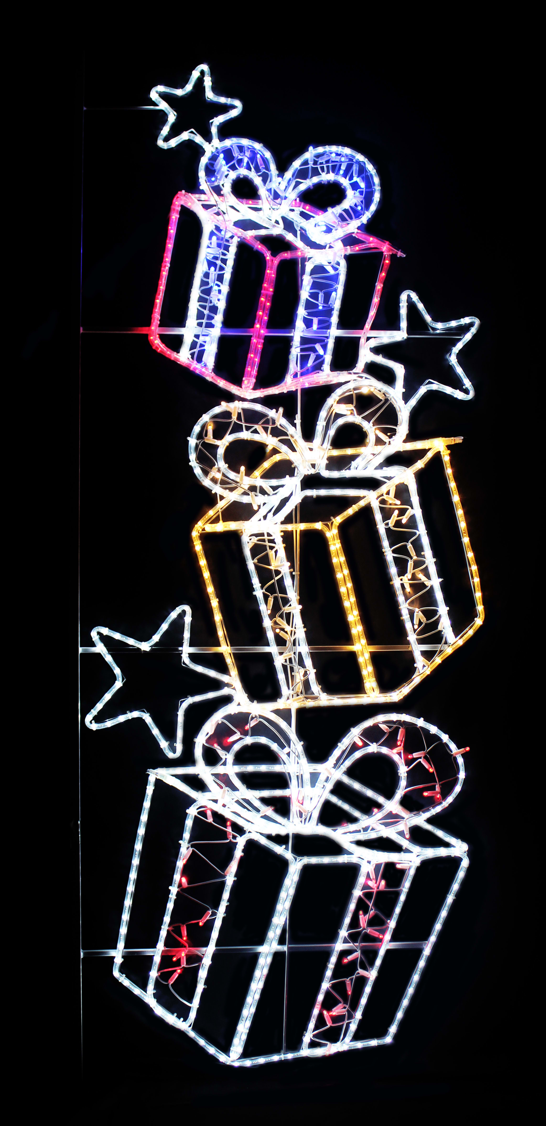 GIOCOPLAST NATALE SP GCP17520660 FIG. LED 3 PACCHI COLORATI H.200X73CM IP