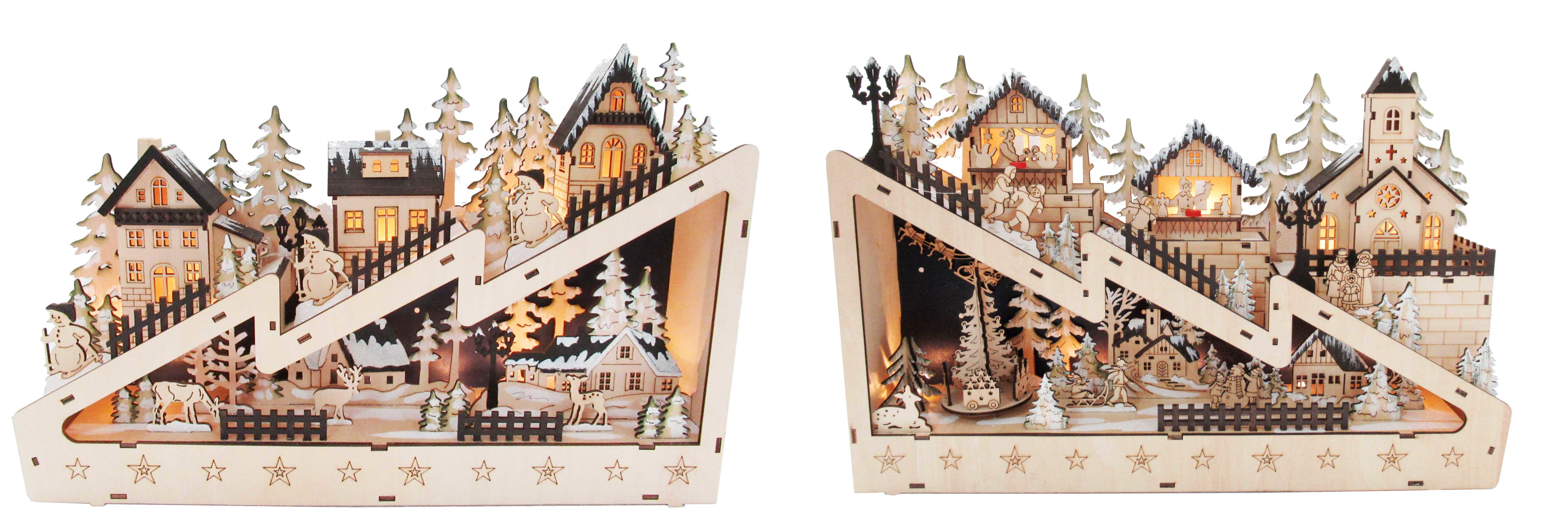 GIOCOPLAST NATALE SP GCP31618088 VILL SU PENDIO WOOD-CHARM C/MOV E LED BA