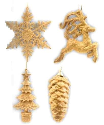GIOCOPLAST NATALE SP GCP33011150 ADDOBBI GLITTER ORO CM.10-15,