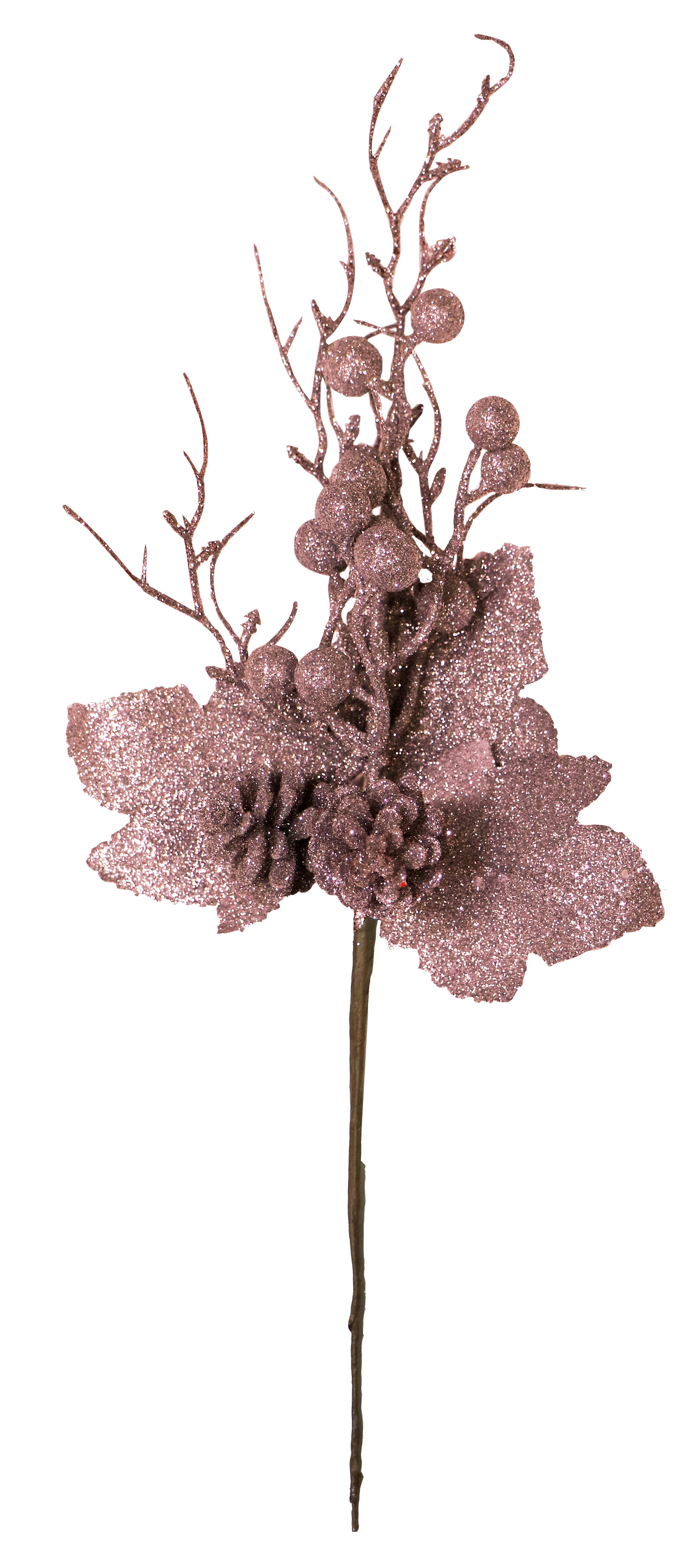 GIOCOPLAST NATALE SP GCP33021084 PICK GLITTER ROSE GOLD 41 CM PIGNE E BAC