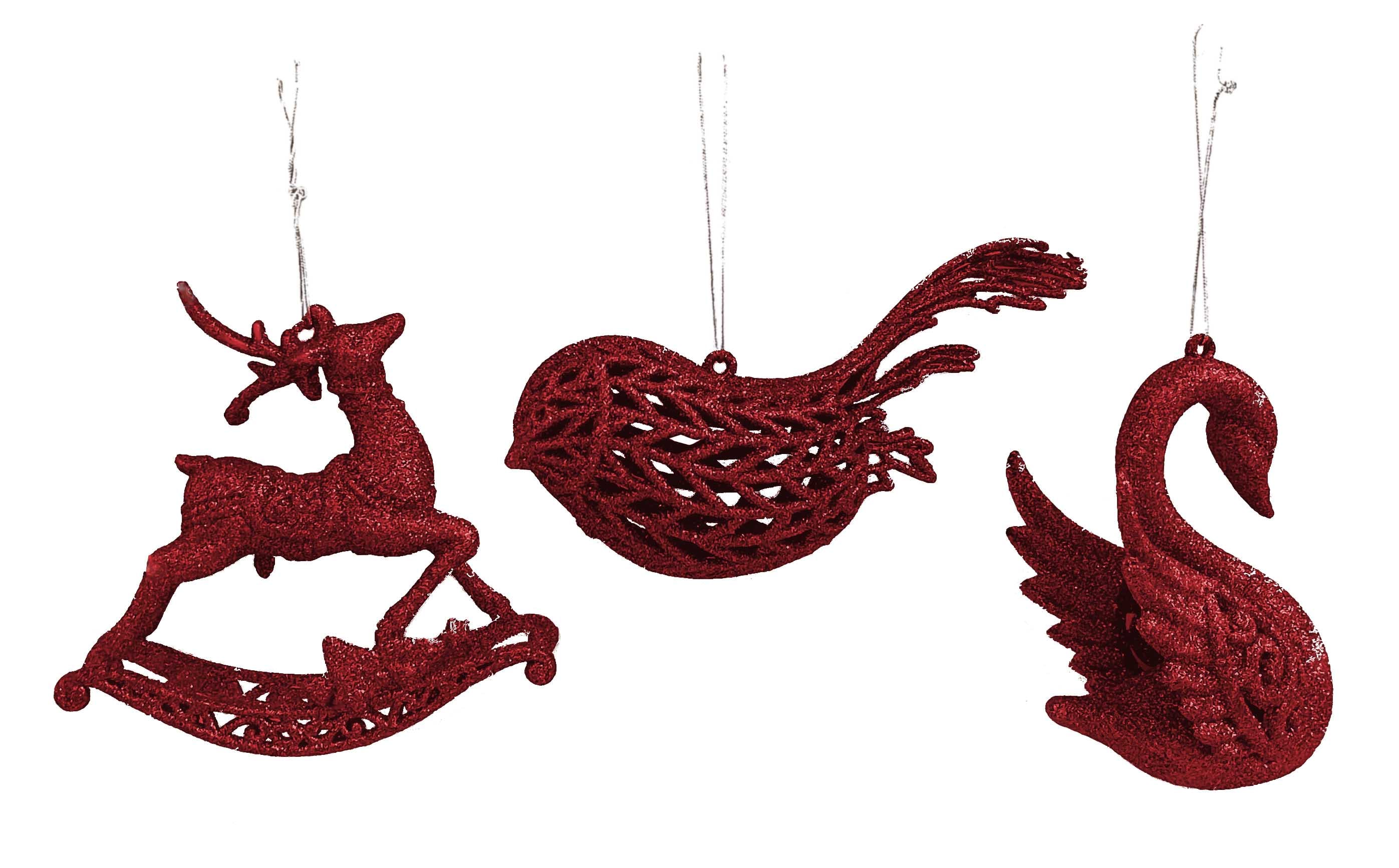 GIOCOPLAST NATALE SP GCP33022267 ANIMALETTO 3D GLITTER ROSSO 10-14CM