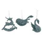 GIOCOPLAST NATALE SP GCP33022268 ANIMALETTO 3D GLITTER ARGENTO 10-14CM