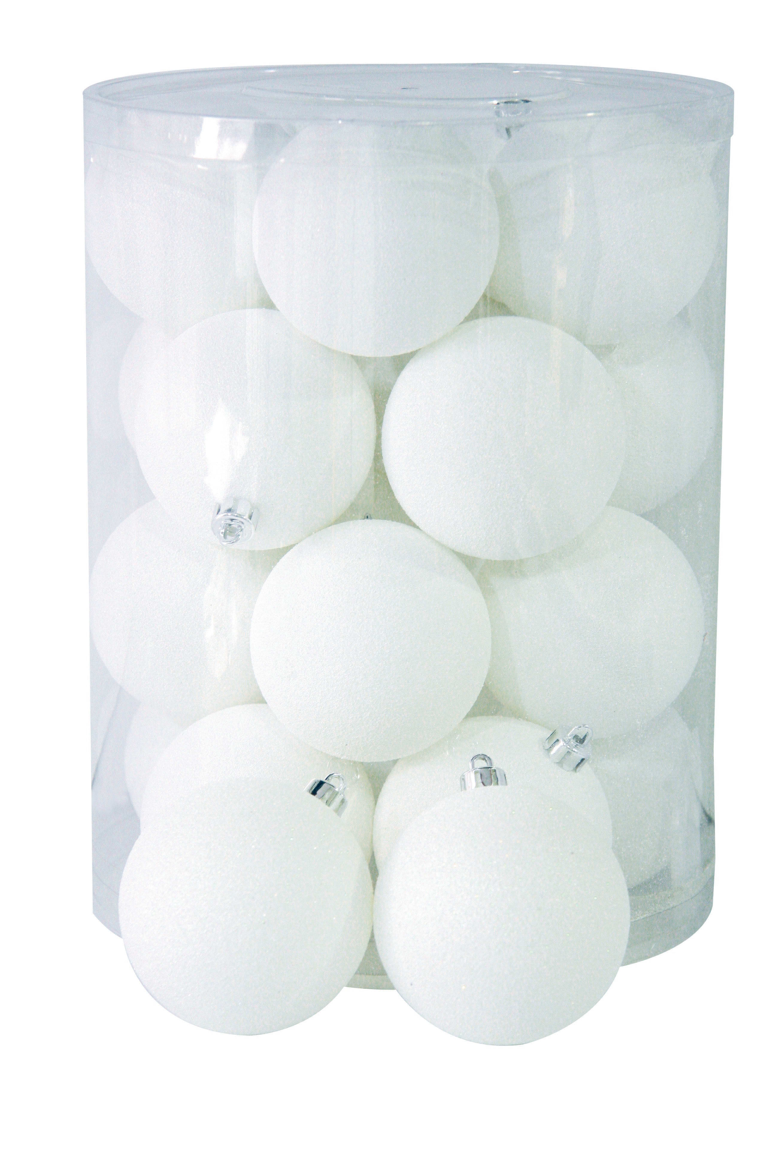 GIOCOPLAST NATALE SP GCP43010977 CILINDRO 20 SFERE D.80, BIANCO GLITTER