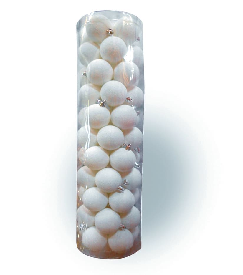 GIOCOPLAST NATALE SP GCP43012209 CIL. 55 SFERE D.50, BIANCO GLITTER