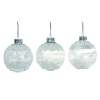 GIOCOPLAST NATALE SP GCP48110996 SFERA IN VETRO D.80 DECORI ASS. BIANCHI,