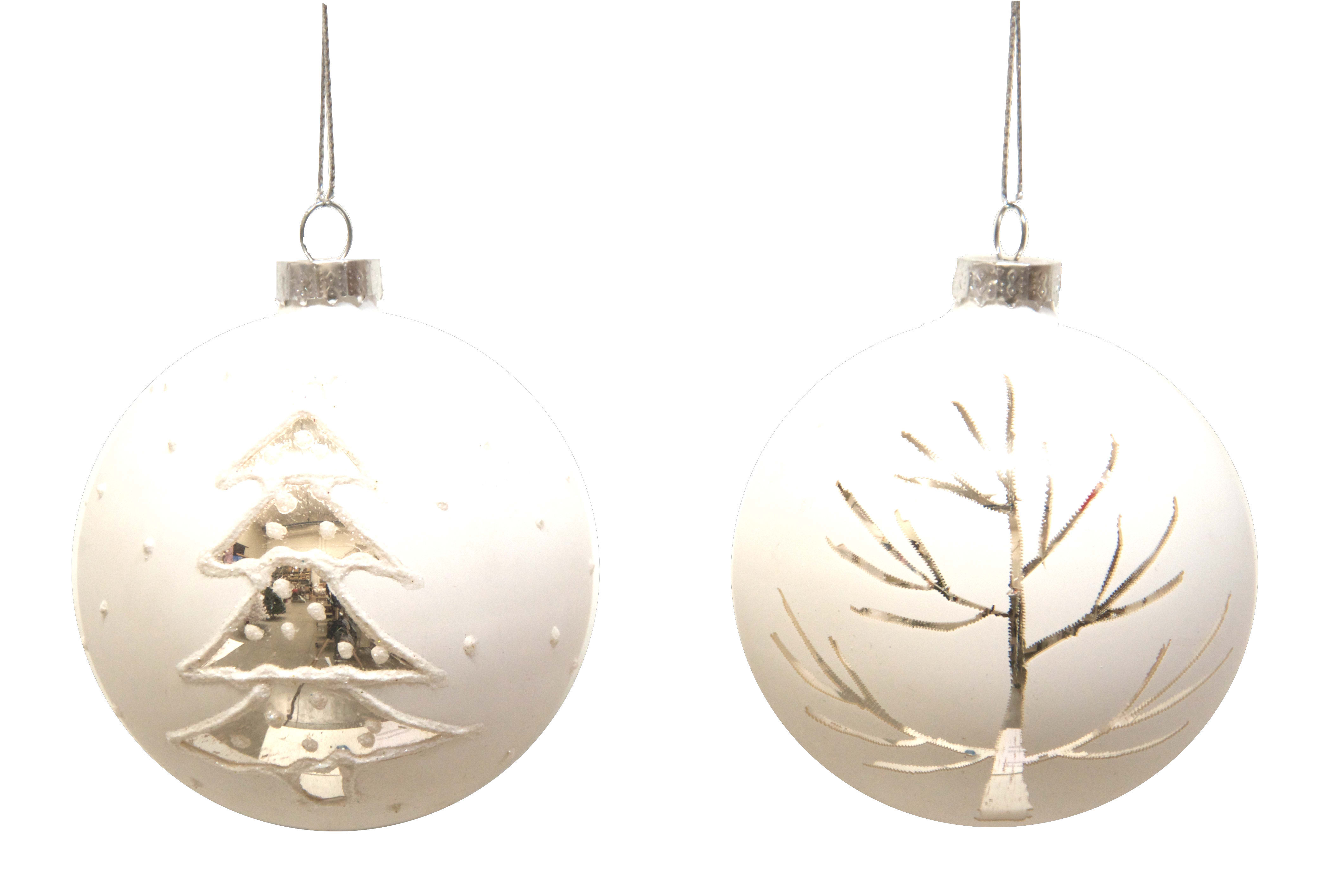 GIOCOPLAST NATALE SP GCP48111698 SFERA VETRO BIANCA CM 8, 2 DEC ASS