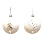 GIOCOPLAST NATALE SP GCP48111698 SFERA VETRO BIANCA CM 8, 2 DEC ASS